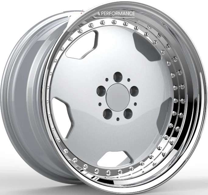 FF F9652 (Monoblock 3PC-Style) 19x8.5 5x112 ET35 DIA:66.66 Silver Machined Lip