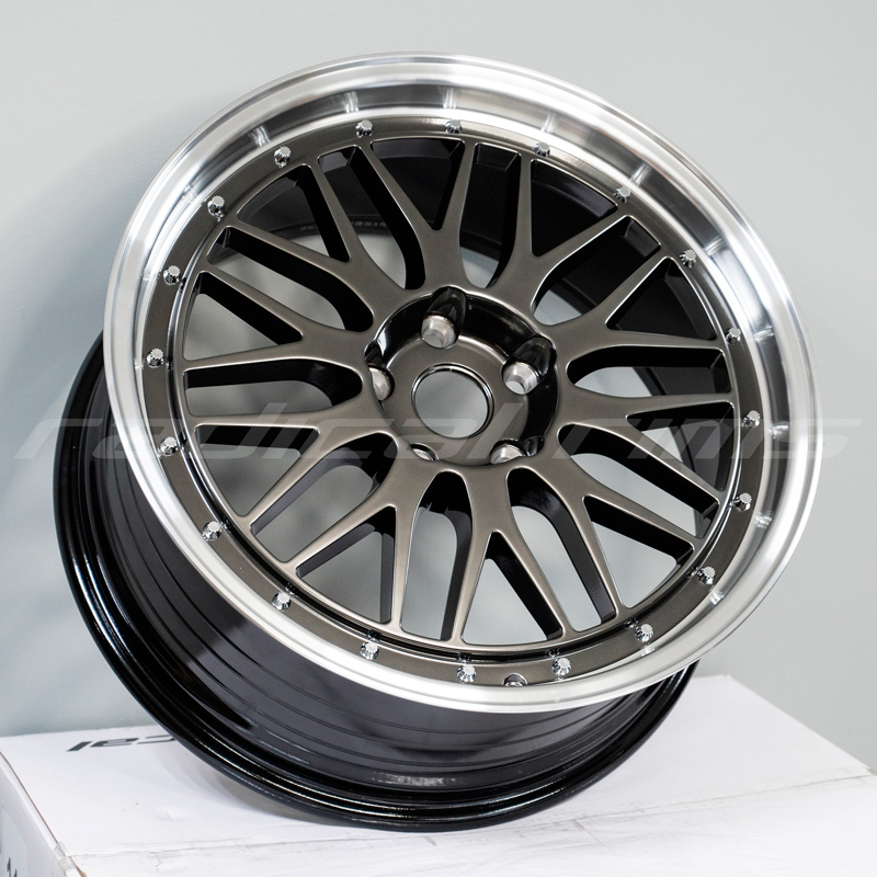 Zoomer FF16 18x8 5x112 ET38 DIA:66.6 Hyper Black Machined Lip