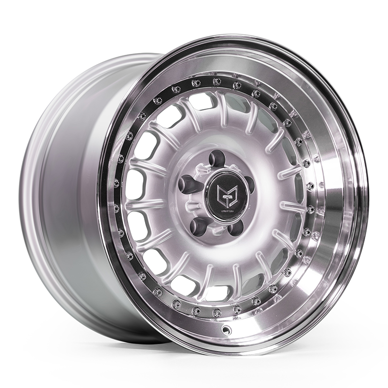 Retro Style TORK700 17x9.5 5x112 ET18 DIA:66.6 Silver Machined Lip